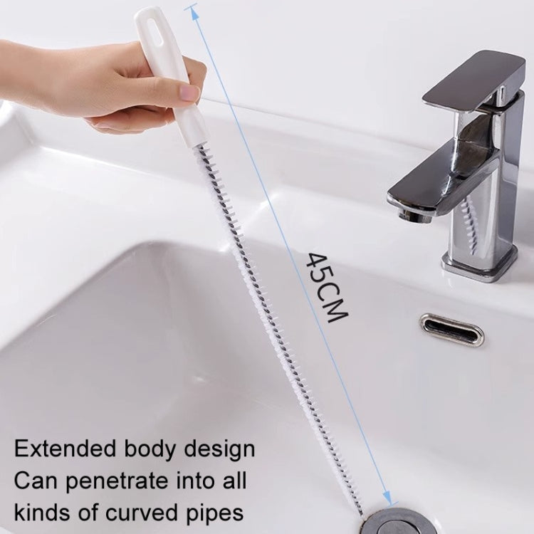 4pcs Pipe Brush Household Hair Cleaning Anti-Blockage Cleaning Rod Multi-Function Drainage Tools(White)