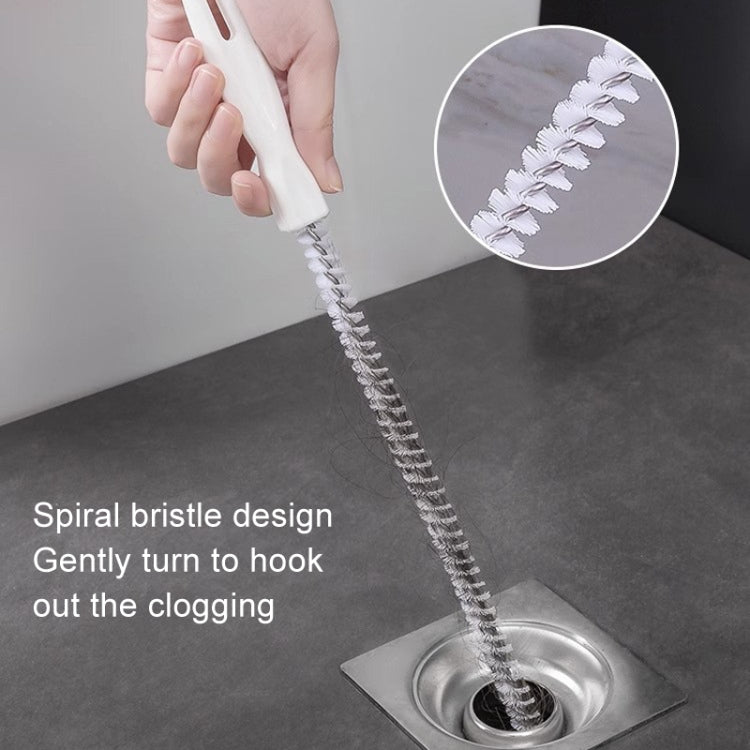 4pcs Pipe Brush Household Hair Cleaning Anti-Blockage Cleaning Rod Multi-Function Drainage Tools(White)