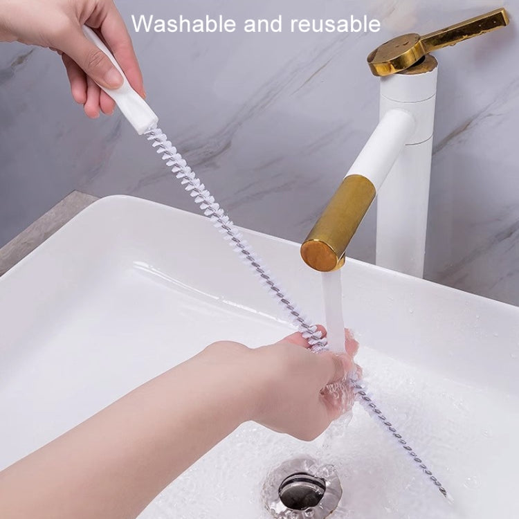 4pcs Pipe Brush Household Hair Cleaning Anti-Blockage Cleaning Rod Multi-Function Drainage Tools(White)