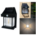 Solar Outdoor Tungsten Wall Light 3 Modes Body Sensing Waterproof Garden Villa Night Light, Spec: Large Black