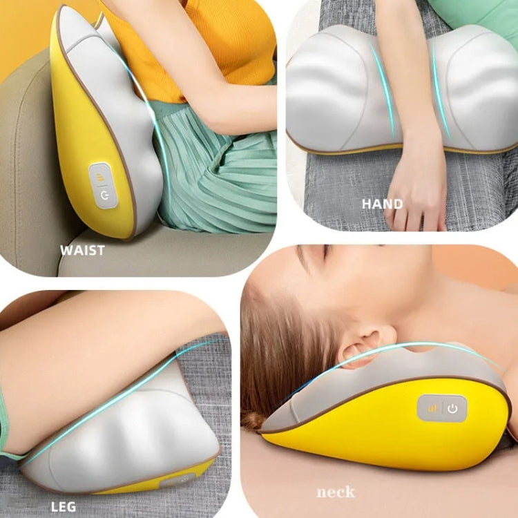 Waist And Back Massager Lumbar Vertebra Car Neck Massage Pillow, Specification: Charging Model Gray