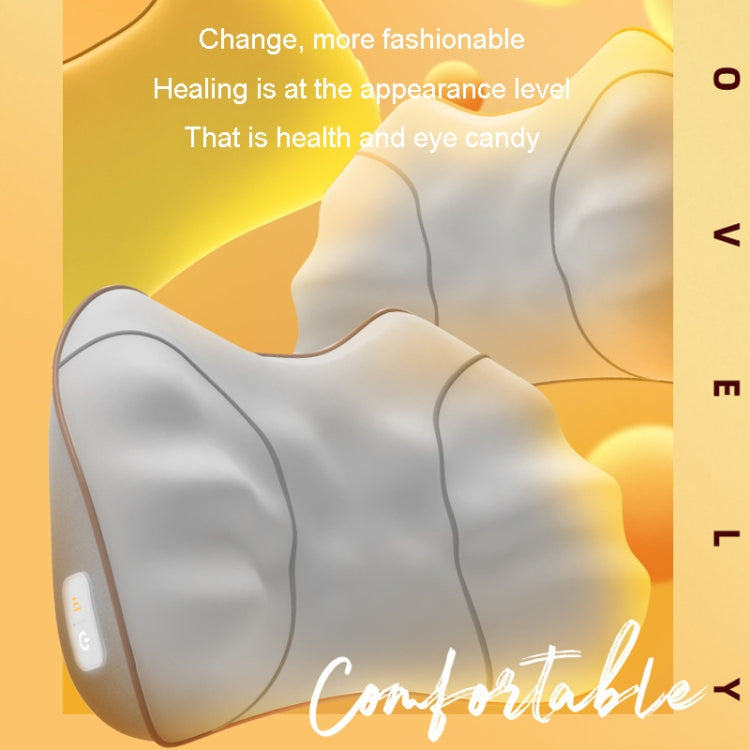 Waist And Back Massager Lumbar Vertebra Car Neck Massage Pillow, Specification: Charging Model Yellow