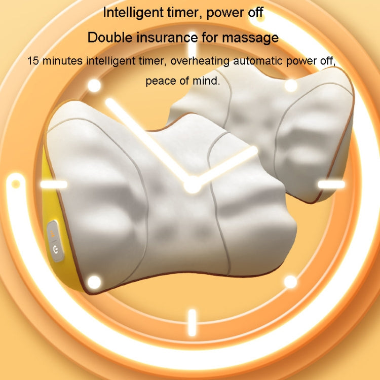 Waist And Back Massager Lumbar Vertebra Car Neck Massage Pillow, Specification: Charging Model Yellow
