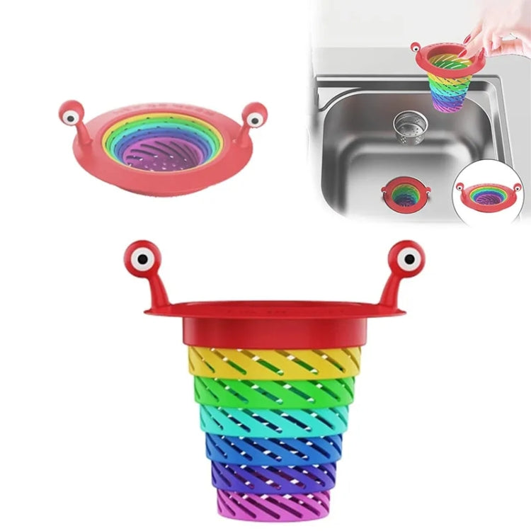 Retractable Rainbow Monster Universal Floor Drain Kitchen Sink Strainer(110x118mm)
