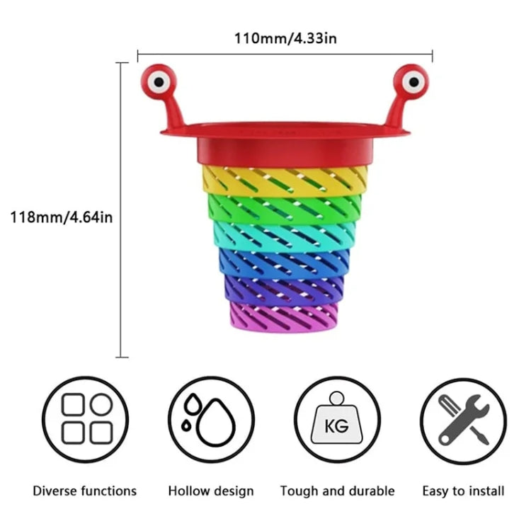 Retractable Rainbow Monster Universal Floor Drain Kitchen Sink Strainer(110x118mm)
