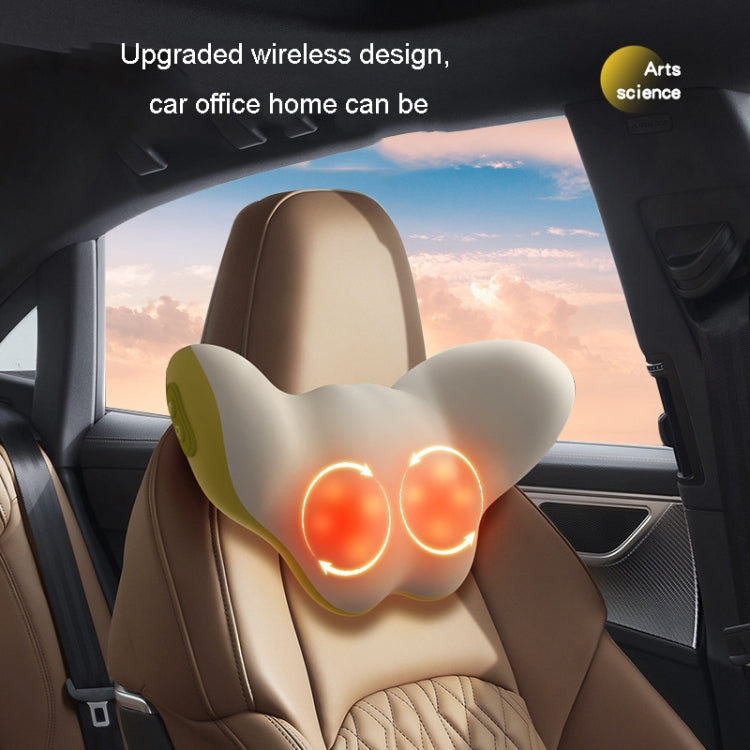Multi-Function Lumbar Massager Car Cervical Hot Waist Massage Pillow, Specification: Plug-in Model Yellow