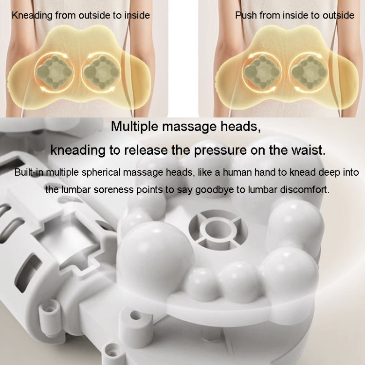 Multi-Function Lumbar Massager Car Cervical Hot Waist Massage Pillow, Specification: Charging Model Gray