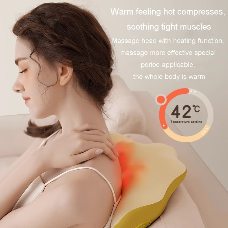 Multi-Function Lumbar Massager Car Cervical Hot Waist Massage Pillow, Specification: Charging Model Gray