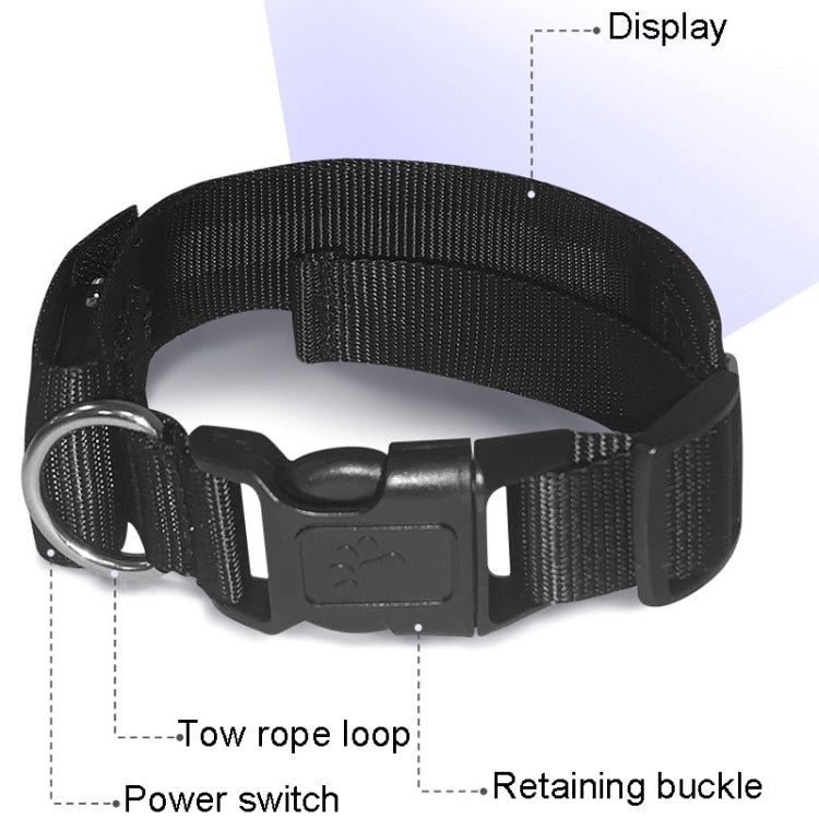 LED Display Pet Collar Rechargeable High Visibility DIY Single Color Collar(Red)