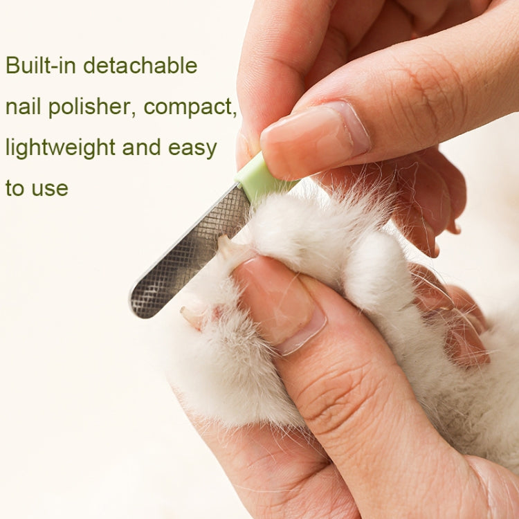LED Pet Nail Clippers Dog and Cat Nail Clippers with Nail Polisher(Green)