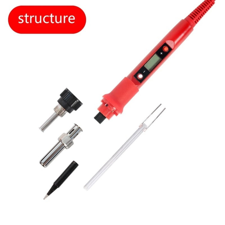 10pcs/ Set 80W Internal Heating Welding Digital Display Soldering Iron Temperature Adjustment Set, Model: Black US Plug
