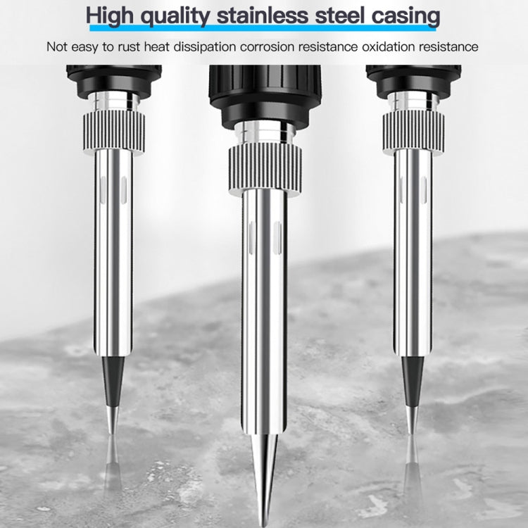 10pcs/ Set 80W Internal Heating Welding Digital Display Soldering Iron Temperature Adjustment Set, Model: Red US Plug