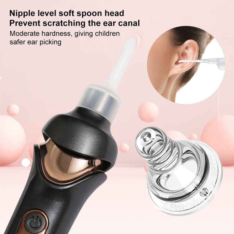 Luminous Upgraded LED Electric Ear Scoop Children Ear Cleaning Tool Set(Black Gray)