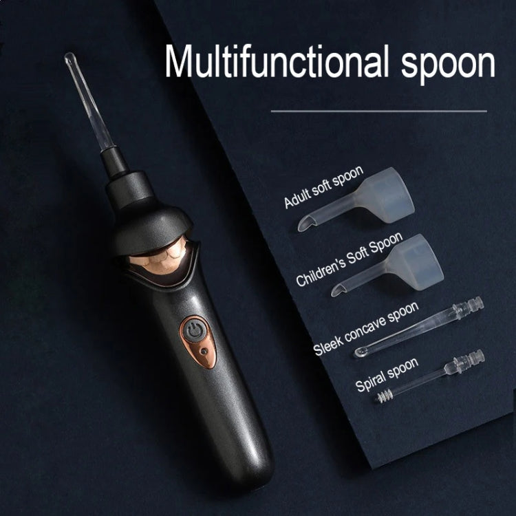 Luminous Upgraded LED Electric Ear Scoop Children Ear Cleaning Tool Set(Black Gray)