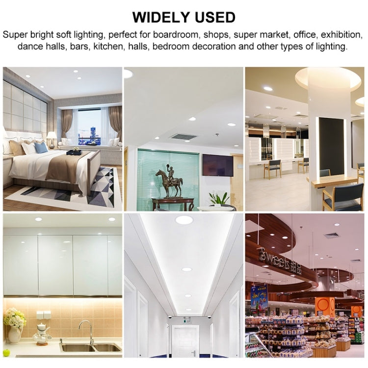LED Round Ultra-thin Downlight Adjustable Recessed Panel Light, Power Source: 15W(White light)