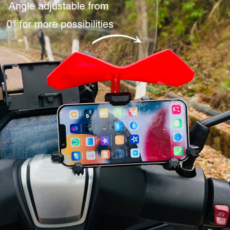 Motorcycle Mobile Phone Holder Sun & Rain Protection Expanded Deflector Wing, Color: Red
