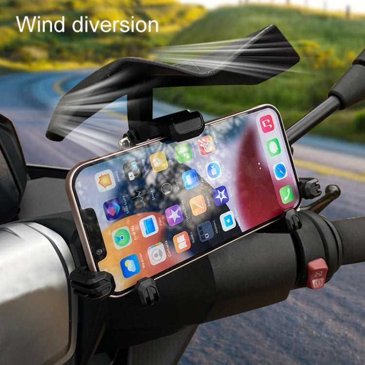 Motorcycle Mobile Phone Holder Sun & Rain Protection Expanded Deflector Wing, Color: Blue