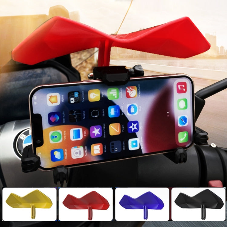 Motorcycle Mobile Phone Holder Sun & Rain Protection Expanded Deflector Wing, Color: Black