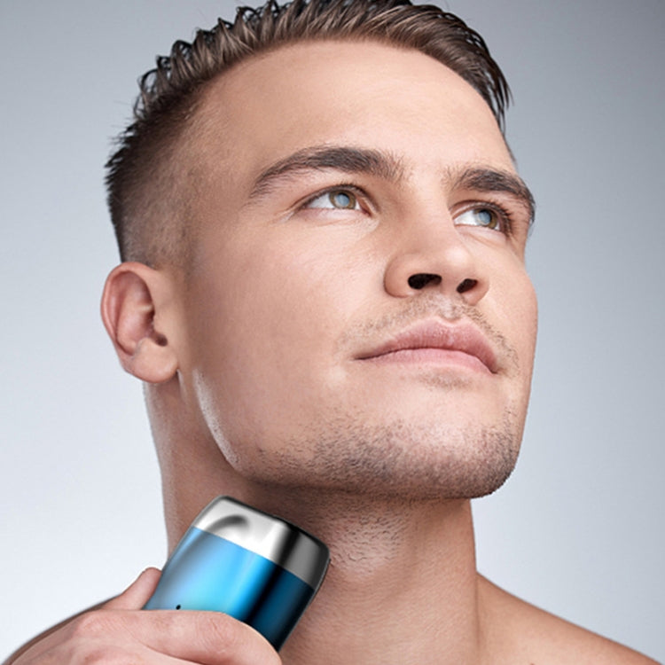 Double-head Mini Magnetic Shaver Portable Men Electric Shaver(Royal Blue)