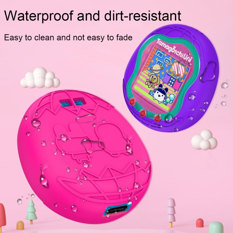 For Tamagotchi Uni (2023) Pet Game Machine Silicone Protection Case(Luminous Rose Red)