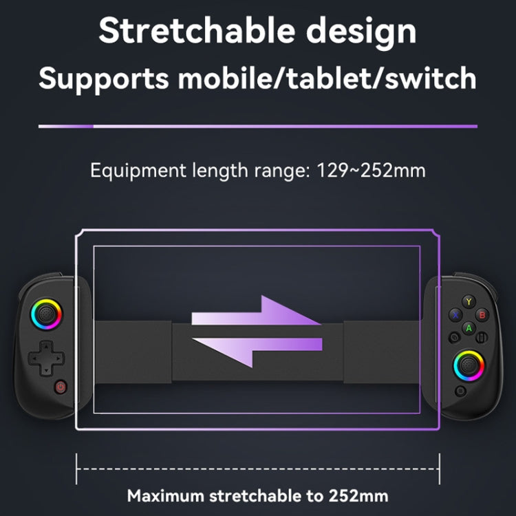 D8 Mobile Phone Stretch Band Light Gamepad Dual Hall Wireless Bluetooth Somatic Vibration Grip for PC / Android / IOS / Tablet / PS3 / PS4 / Switch, Color: White