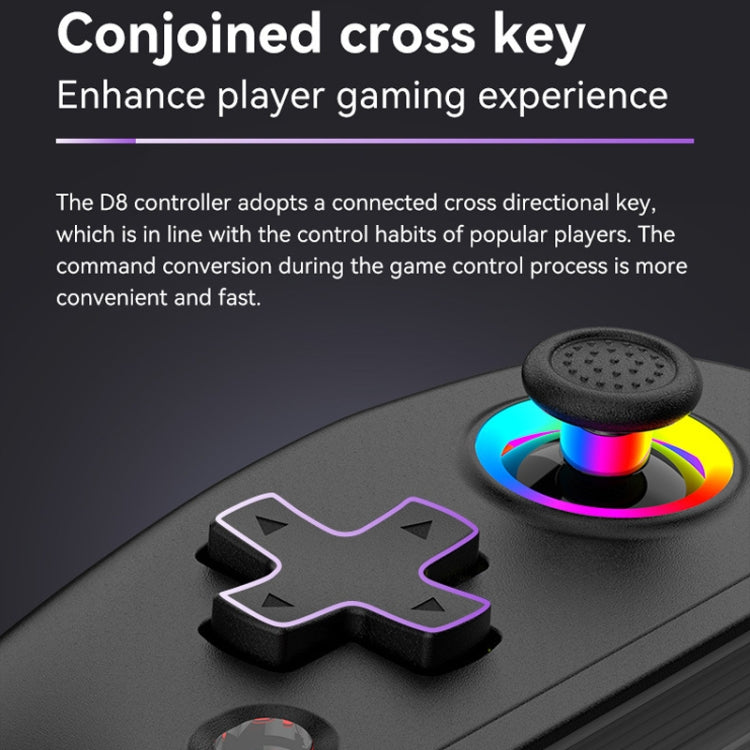D8 Mobile Phone Stretch Band Light Gamepad Dual Hall Wireless Bluetooth Somatic Vibration Grip for PC / Android / IOS / Tablet / PS3 / PS4 / Switch, Color: White