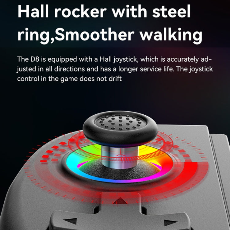 D8 Mobile Phone Stretch Band Light Gamepad Dual Hall Wireless Bluetooth Somatic Vibration Grip for PC / Android / IOS / Tablet / PS3 / PS4 / Switch, Color: Green Blue+Receiver