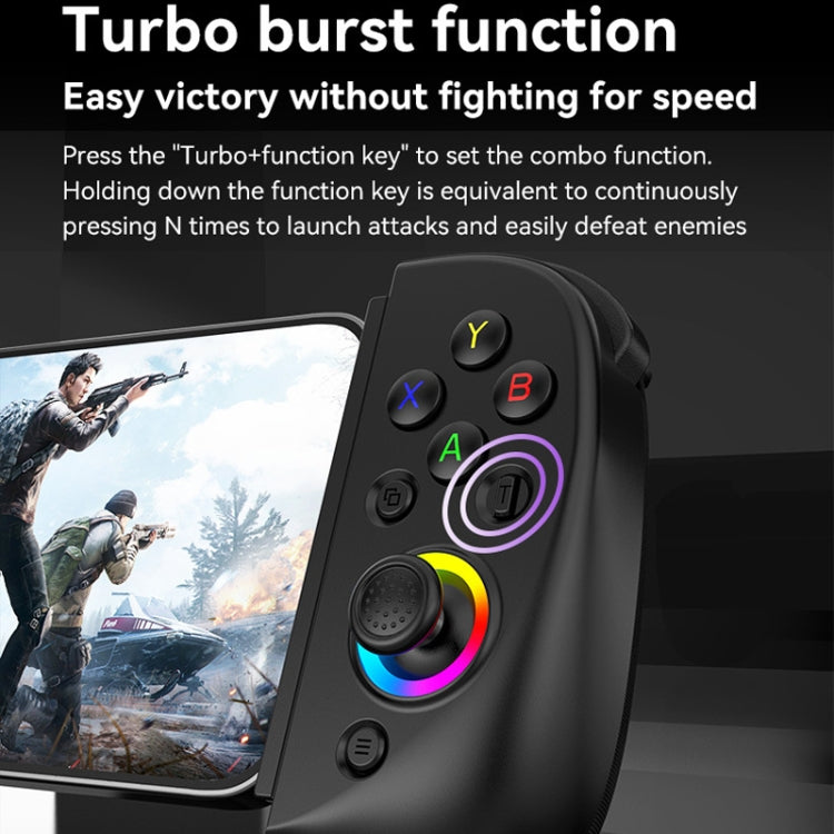 D8 Mobile Phone Stretch Band Light Gamepad Dual Hall Wireless Bluetooth Somatic Vibration Grip for PC / Android / IOS / Tablet / PS3 / PS4 / Switch, Color: Green Blue+Receiver