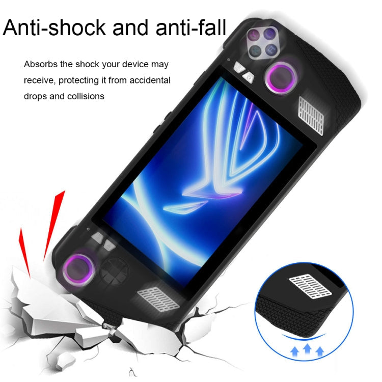 For ASUS ROG Ally Game Console Silicone Protective Cover + Button Cap Set Pocket Gaming Accessories(Black)