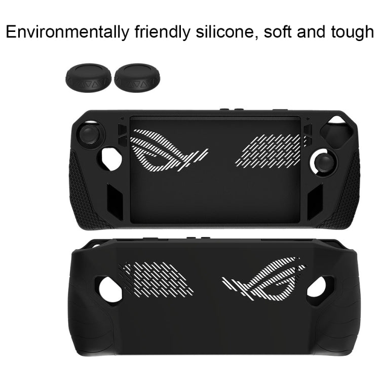 For ASUS ROG Ally Game Console Silicone Protective Cover + Button Cap Set Pocket Gaming Accessories(Black)