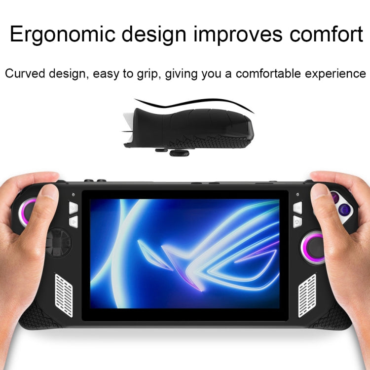 For ASUS ROG Ally Game Console Silicone Protective Cover + Button Cap Set Pocket Gaming Accessories(Black)
