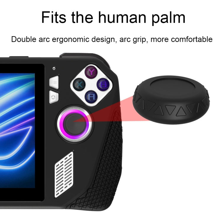 For ASUS ROG Ally Game Console Silicone Protective Cover + Button Cap Set Pocket Gaming Accessories(White)