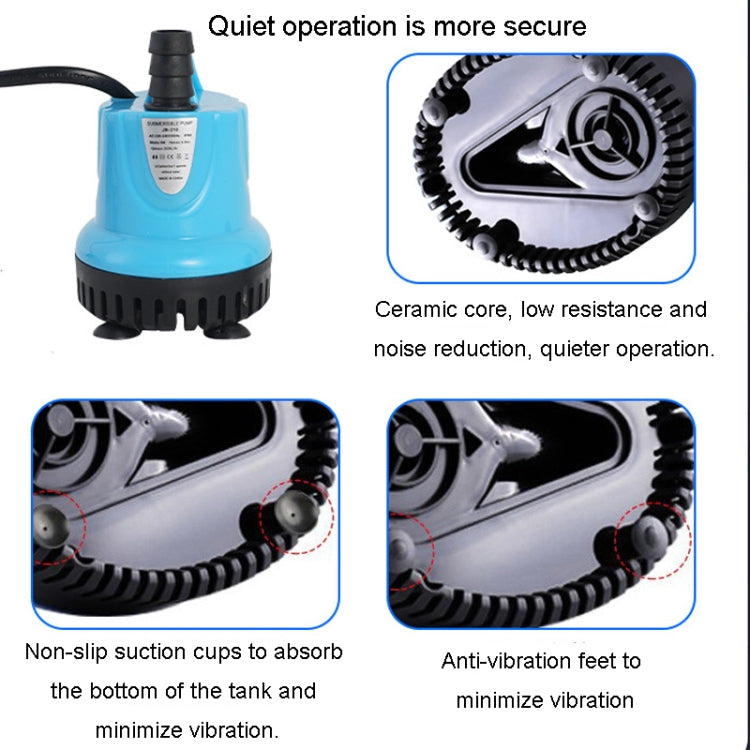 JN-311 12W Anti-Dry Burning Bottom Suction Pump Fish Tank Suction Feces Wigwam Bonsai Submersible Pumps(EU Plug)