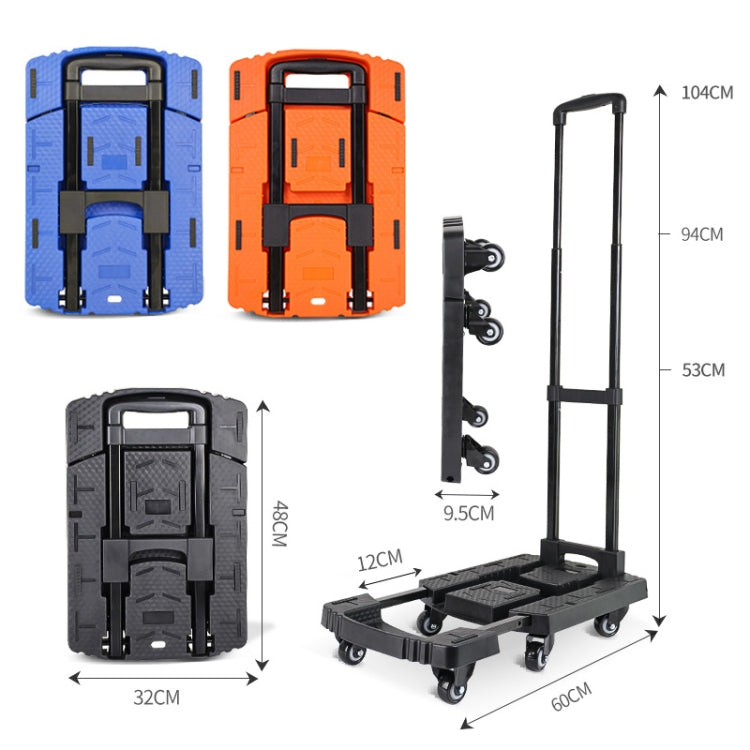 Folding Hand Trolley Portable Luggage Handling Turtle Cart(Black)