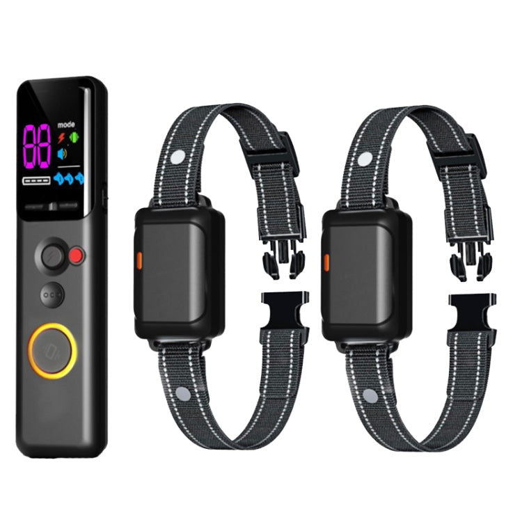Color Screen Dragon Two Remote Control Pet Electric Shock Circular Dog Trainer(Black)