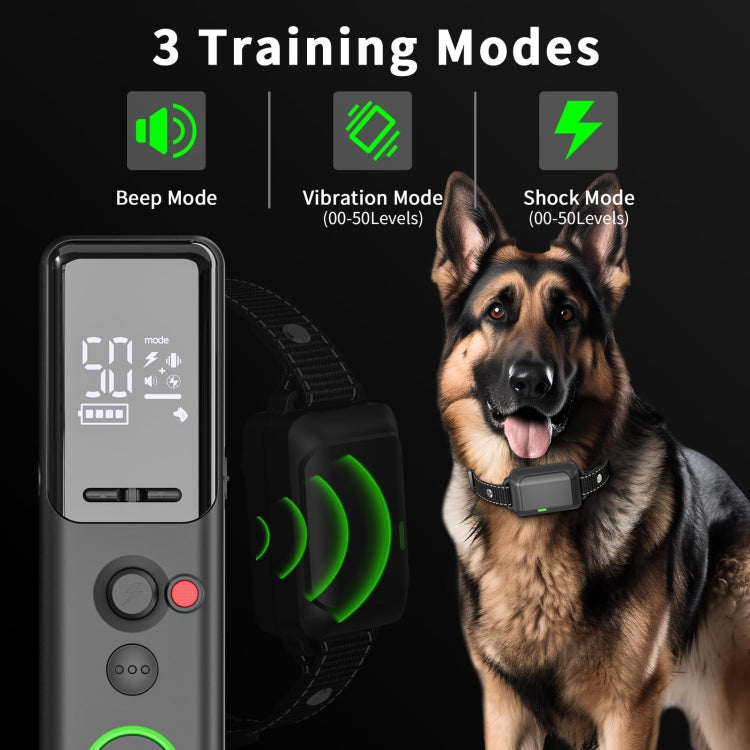 Color Screen Dragon Two Remote Control Pet Electric Shock Circular Dog Trainer(Black)