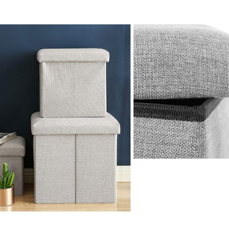Home Foldable Fabric Storage Chairs Multifunctional Square Sofa, Color: Sky Blue