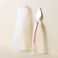 Baby Fruit Double-Ended Scraping Spoon 304 Stainless Steel Silicone Soft Spoon, Color: Pink With Storage Box