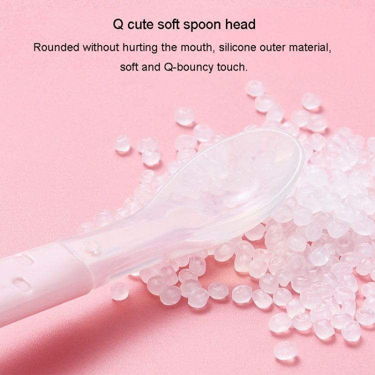 Baby Fruit Double-Ended Scraping Spoon 304 Stainless Steel Silicone Soft Spoon, Color: Blue
