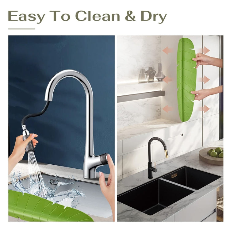 Leaf Shape Kitchen Sink Silicone Water Deflector Home Dishwashing Suction Cup Anti-splash Tools(White)