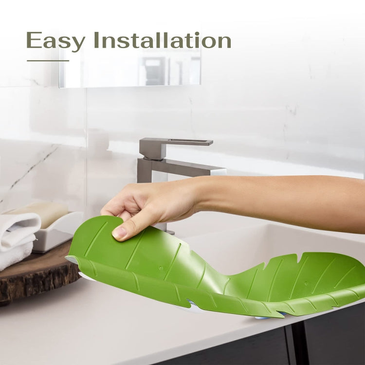 Leaf Shape Kitchen Sink Silicone Water Deflector Home Dishwashing Suction Cup Anti-splash Tools(White)