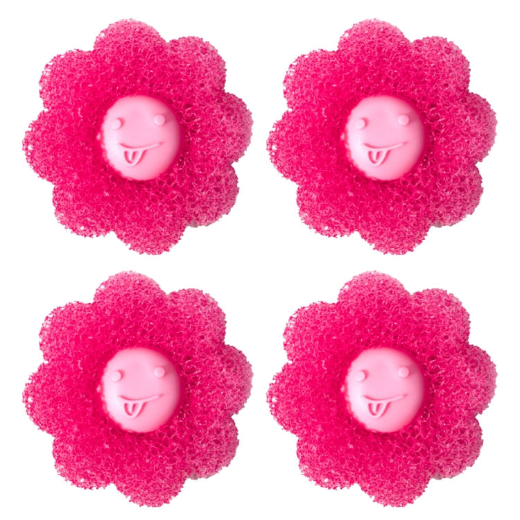 4pcs /Set Household Anti-tangle Laundry Balls Anti-knotting Laundry Cleaning Ball for Washing Machine(Pink)