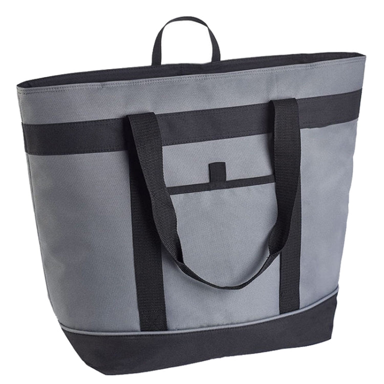 Foldable Oxford Cloth Handheld Aluminum Foil Ice Bag Large Capacity Picnic Tote Bag Waterproof Dirty Resistant Lunch Insulation Bag(Light Grey)