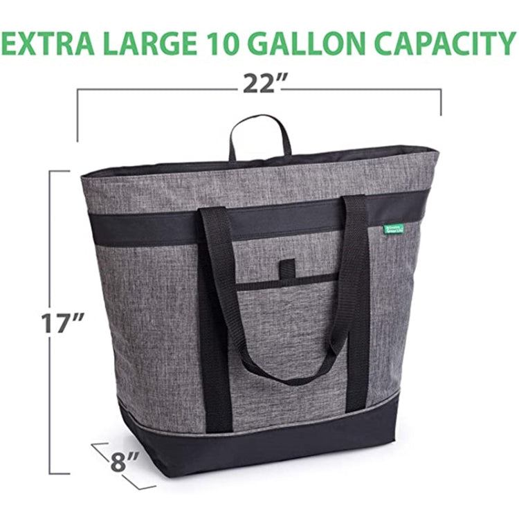 Foldable Oxford Cloth Handheld Aluminum Foil Ice Bag Large Capacity Picnic Tote Bag Waterproof Dirty Resistant Lunch Insulation Bag(Dark Gray)