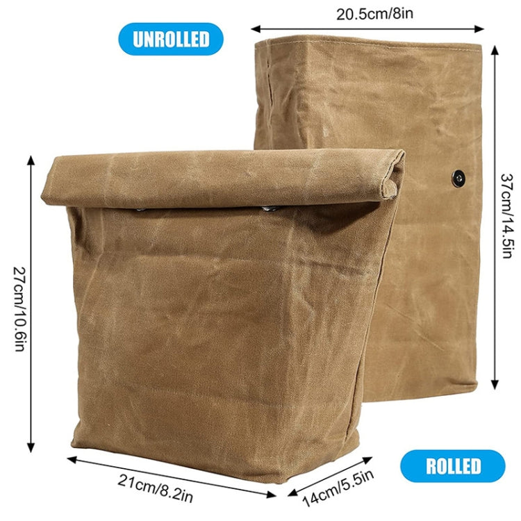 Waterproof Anti-Dirty Repeated Use Aluminum Foil Ice Bag Outdoor 8A Oil Wax Saurry Lunch Insulation Bag(Brown)