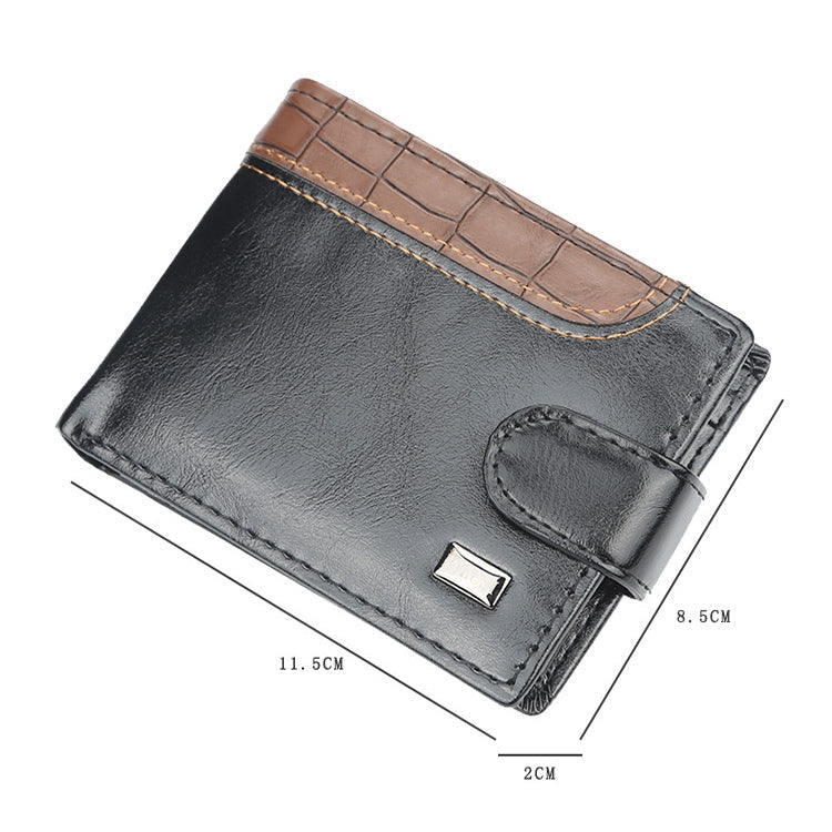 Baellerry M1078 Splicing Leather Casual Men Wallet With Buckle Multi-Card Slot Coin Purse(Brown)