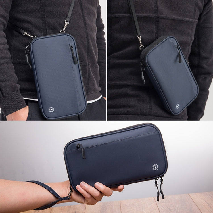Travel Handheld ID Bag RFID Waterproof Multi-Card Neck Passport Case(Black)
