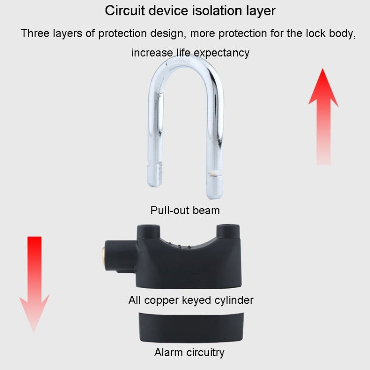 Short Beam Model Outdoor Door Anti-Theft Alarm Lock Waterproof Anti-Pick Motorcycle Bicycle Padlock
