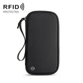 RFID Anti-Theft Certificate Storage Package Oxford Cloth Handheld Travel Passport Card Bag(Black)