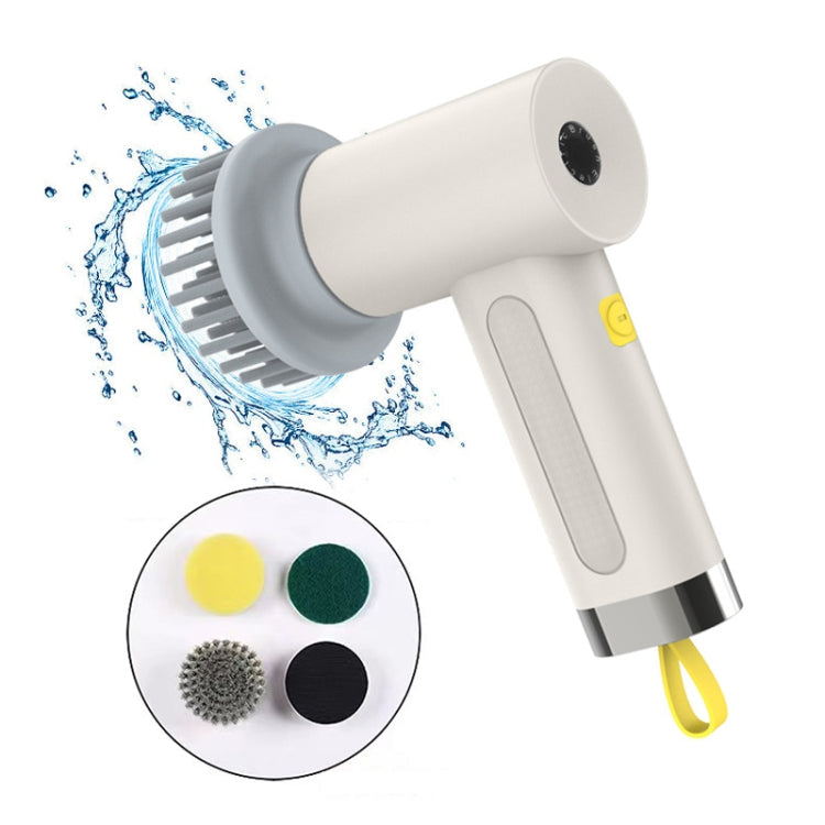 Multifunctional Handheld Cordless Electric Cleaning Brush(Ivory White)